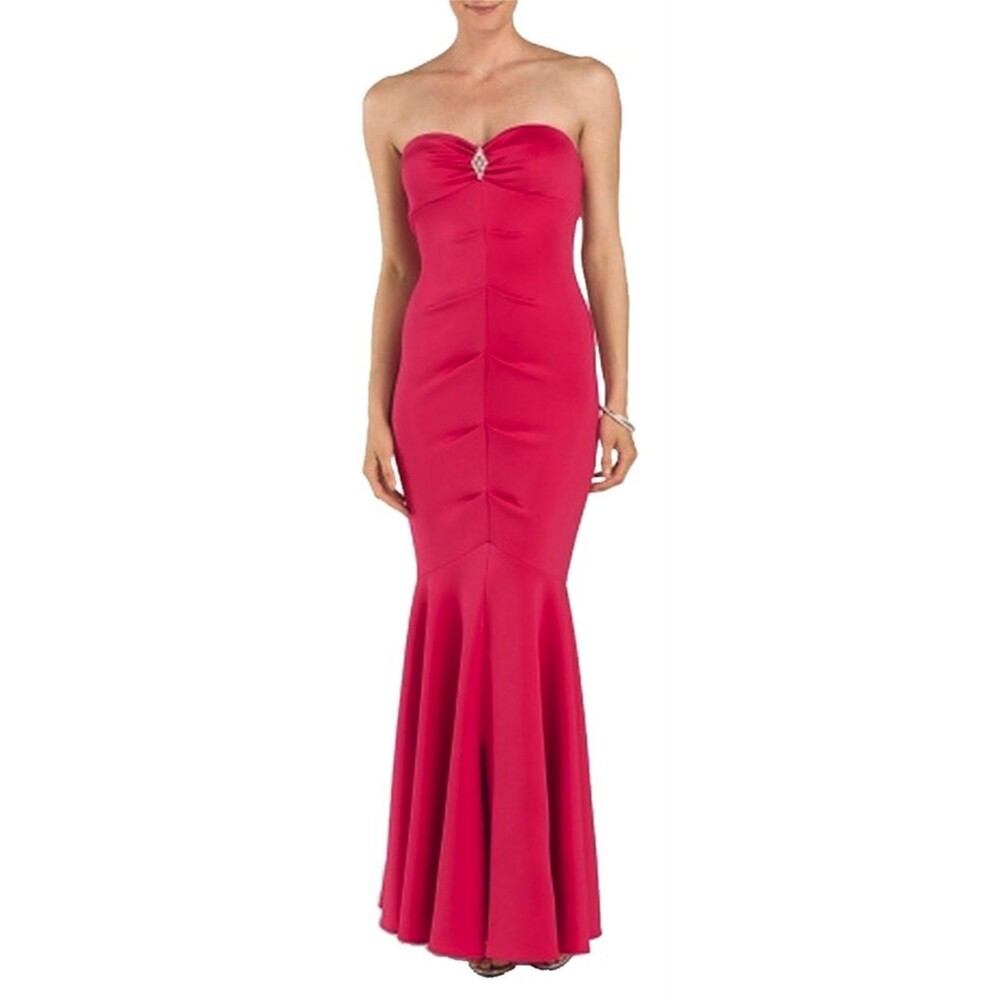 Xscape Strapless Ruched Mermaid Maxi Gown